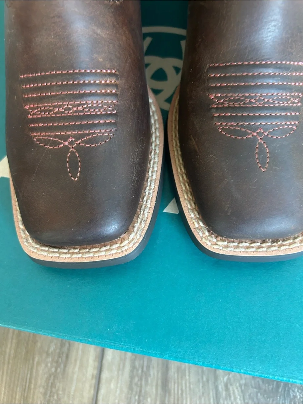 Ariat Girls Brown Leather Western Cowgirl Boots with VentTEK Multicolor Fabric - Picture 3 of 8